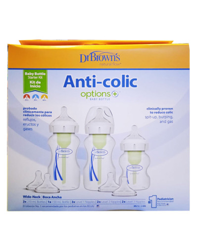 Kit de démarrage Dr. Brown's Options+ col large dans sa boîte