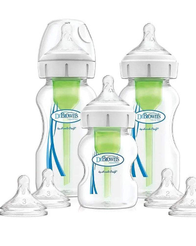 Kit de démarrage Dr. Brown's Options+ col large dans sa boîte