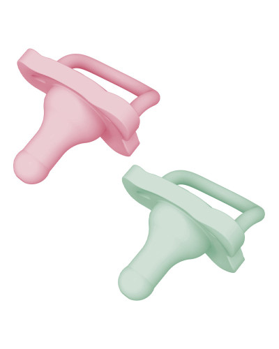 Dr. Brown's HappyPaci 0-6m pacifiers, pink and green, 2-pack