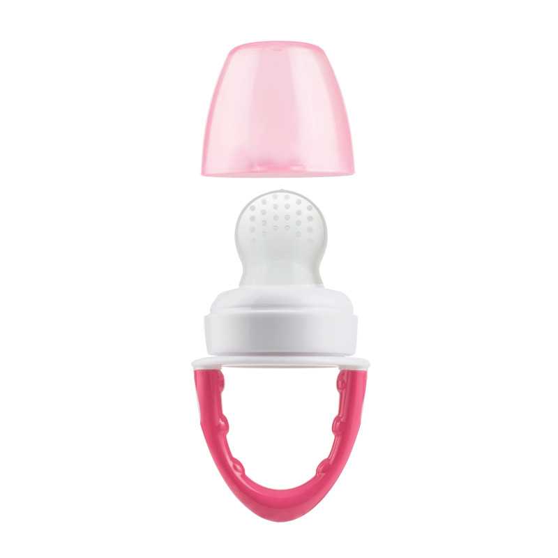 Dr. Brown's Fresh Firsts pink silicone baby feeder