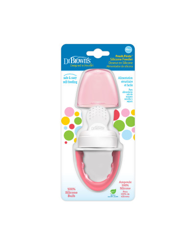 Alimentador de silicona Fresh Firsts rosa Dr. Brown's