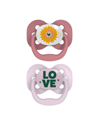 Dr. Brown's Advantage Stage 1 pink baby pacifier 2-pack