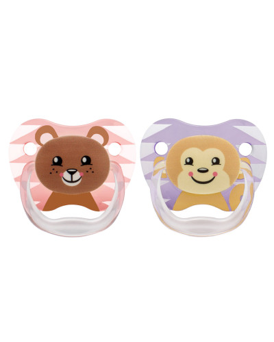 Dr. Brown's PreVent Printed Shield 6-18m pink and purple pacifier 2-pack