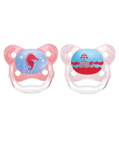 Dr. Brown's PreVent Butterfly 0-6m pink pacifier 2-pack
