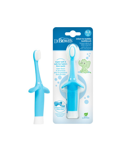 Dr. Brown's Infant-to-Toddler Elephant Blue toothbrush