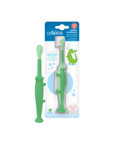 Dr. Brown's Crocodile toddler toothbrush with suction base