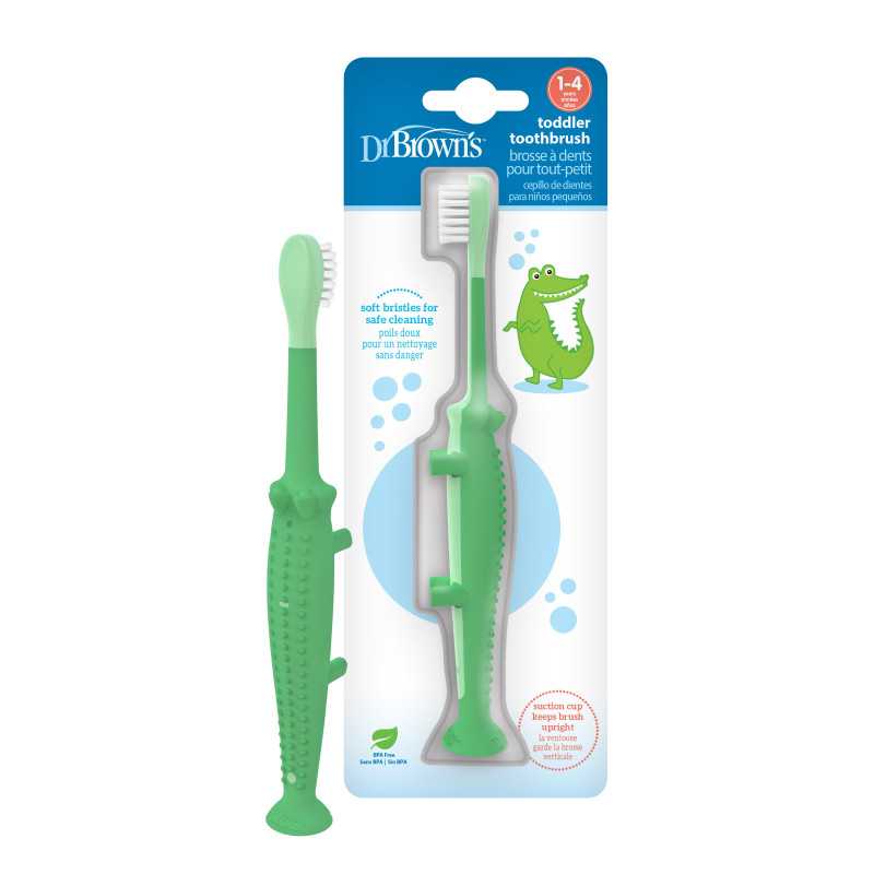 Dr. Brown's Crocodile toddler toothbrush with suction base