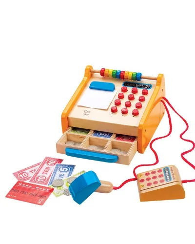 Caja registradora con ábaco multicolor Hape