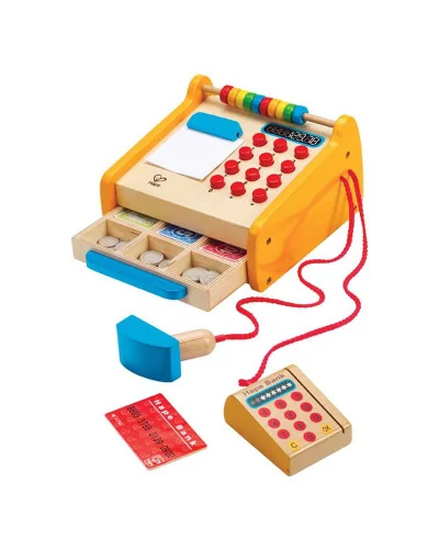 Caja registradora con ábaco multicolor Hape