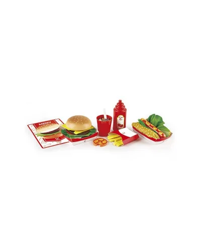 Wooden fast-food set from 3 years Hape