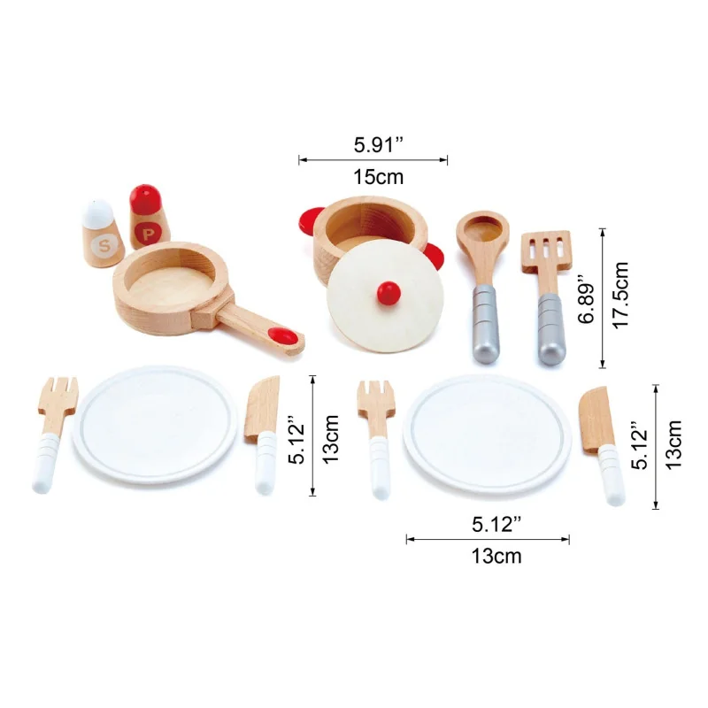 Set d'ustensiles de cuisine en bois pour enfants Hape Set d'ustensiles de cuisine en bois pour enfants Hape