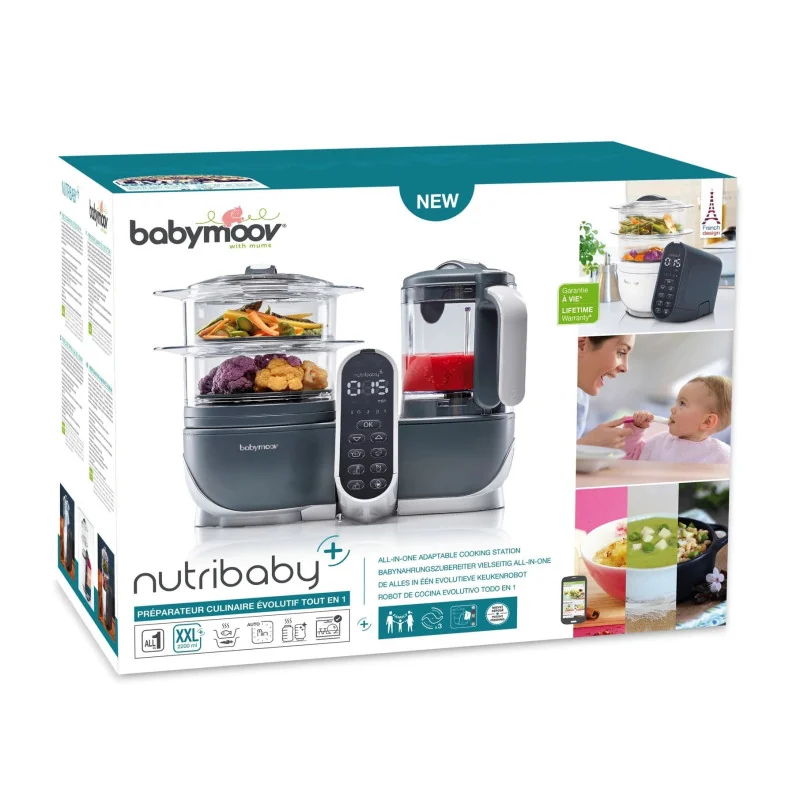 Cuiseur a vapeur Nutribaby(+) Industrial Grey Babymoov | la maison du bebe