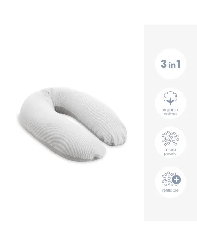 Cojín de lactancia y embarazo Buddy Classic Light Grey Doomoo