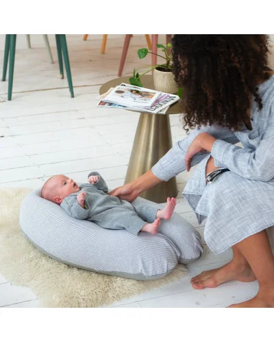Cojín de lactancia y embarazo Buddy Classic Light Grey Doomoo