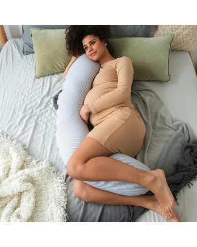 Cojín de lactancia y embarazo Buddy Classic Light Grey Doomoo