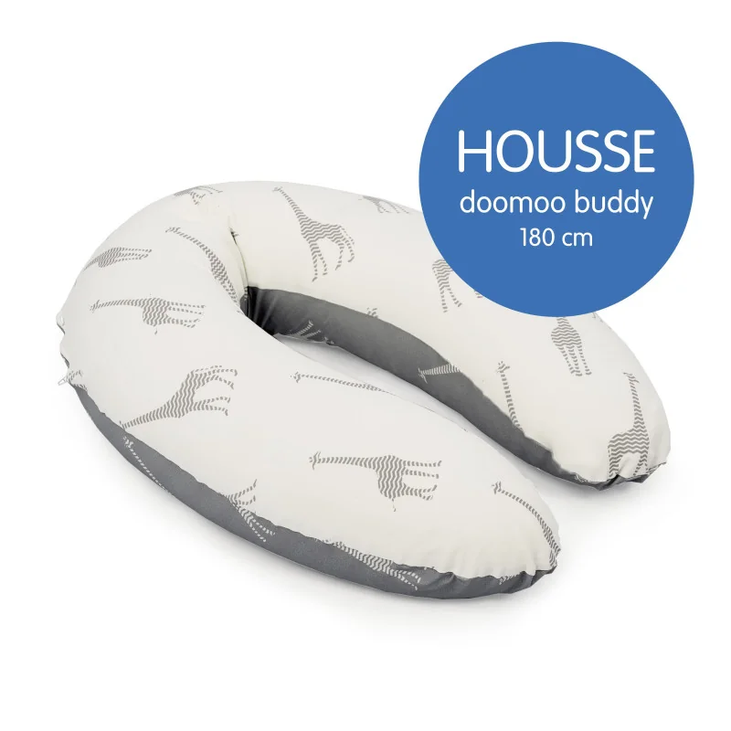 Housse pour coussin d'allaitement BUDDY girafe gris Doomoo