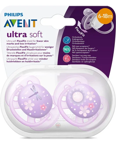 Sucette Ultra-Soft 6-18 mois vert eau Philips Avent