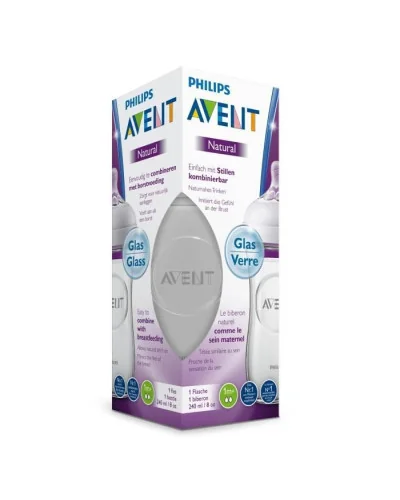Biberon Natural en verre 240 ml 1m+ Philips Avent
