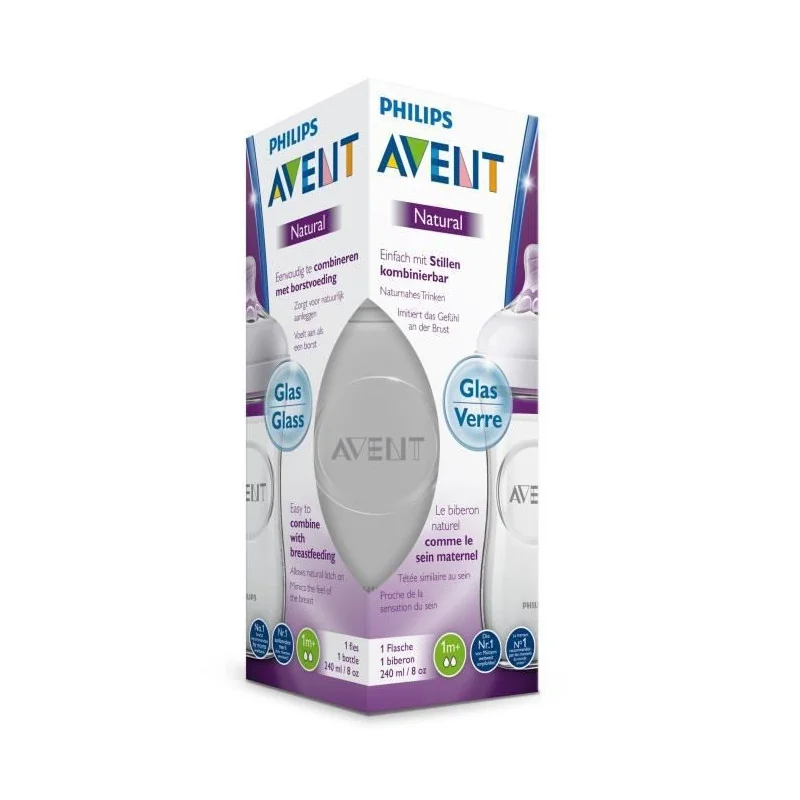 Biberon Natural en verre new 240 ml 1m+ 