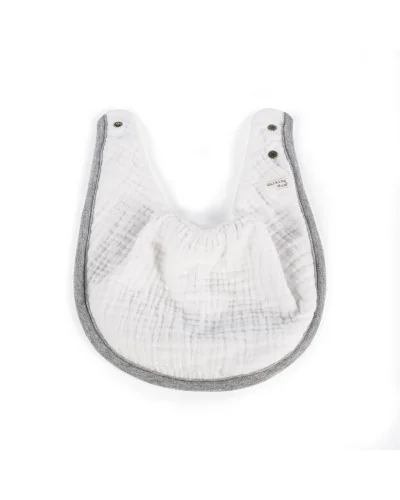 Pack de 2 baberos para bebé Bambula Ocena blanco y gris Walking Mum