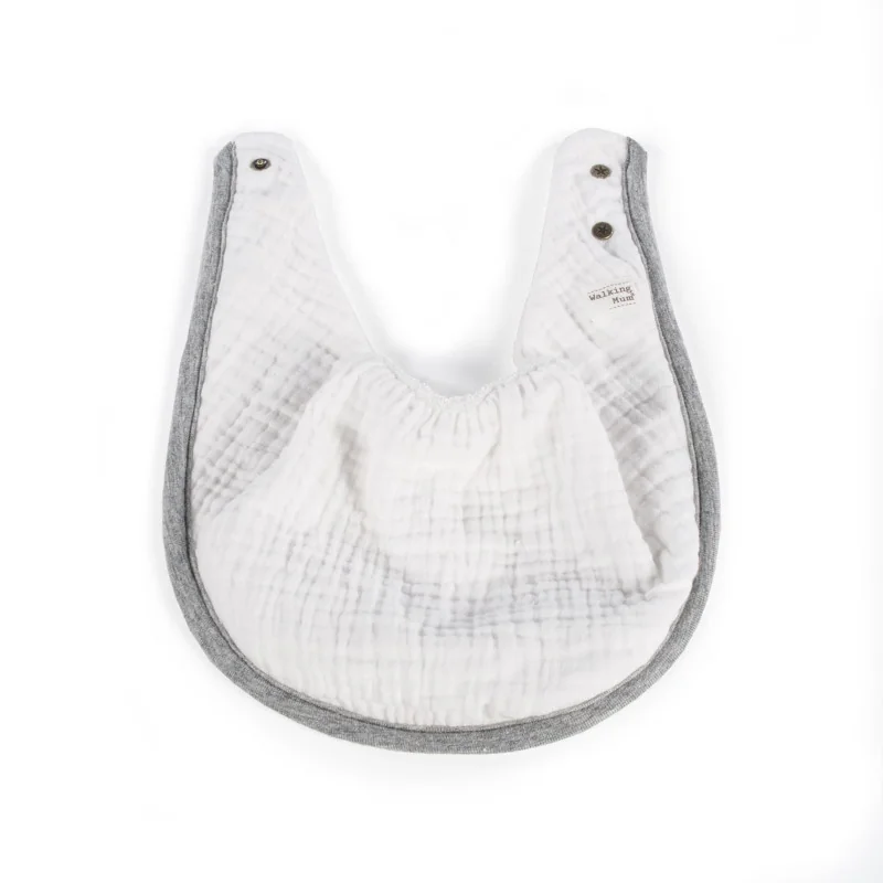 Pack de 2 baberos para bebé Bambula Ocena blanco y gris Walking Mum
