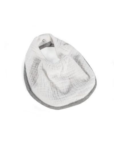 Pack de 2 baberos para bebé Bambula Ocena blanco y gris Walking Mum
