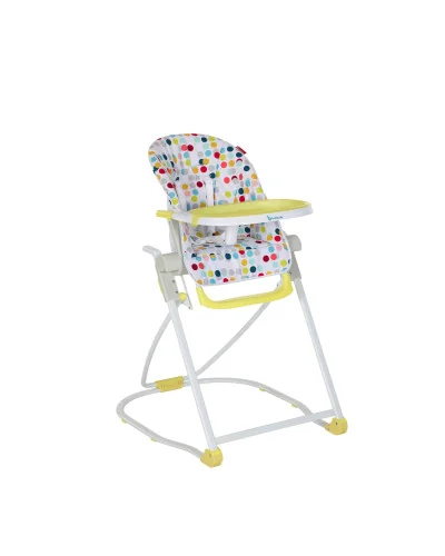 Chaise haute compacte jaune Badabulle
