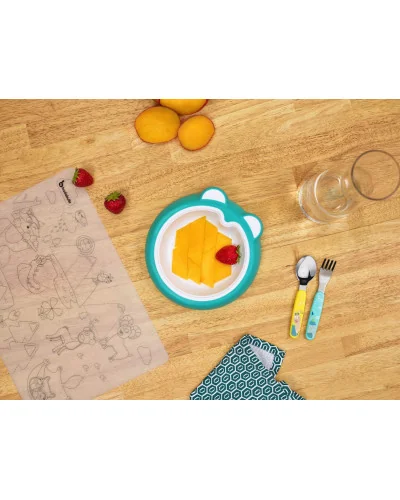 Assiette antidérapante pour bébé Bleu Glacier Badabulle
