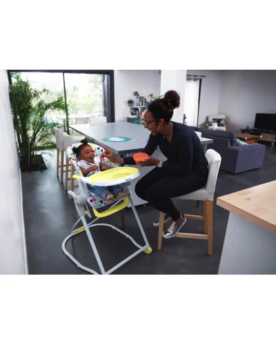 Chaise haute compacte jaune Badabulle