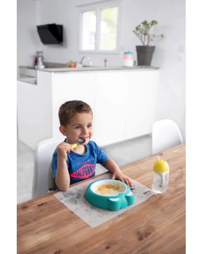 Assiette antidérapante pour bébé Bleu Glacier Badabulle