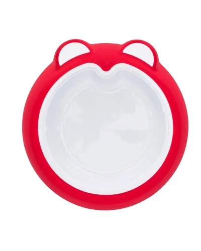 Assiette antidérapante bébé rose intense Badabulle