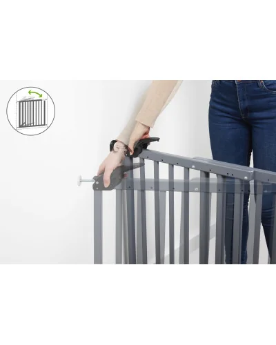 Barrière de sécurité en bois Deco Pop Gris Badabulle