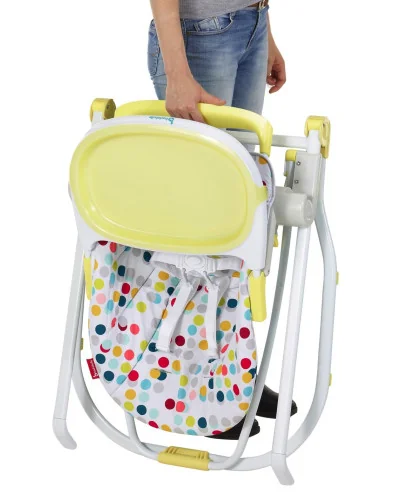 Chaise haute compacte jaune Badabulle
