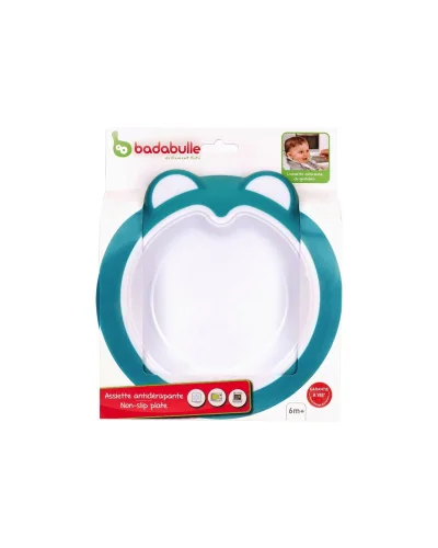 Non-slip baby plate Glacier Blue Badabulle