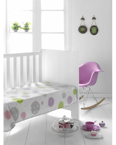 Pink fleece baby blanket with dots 80 x 110 cm Pielsa