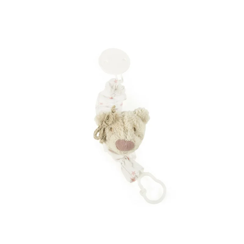 Amélie pacifier clip pink Pasito a Pasito