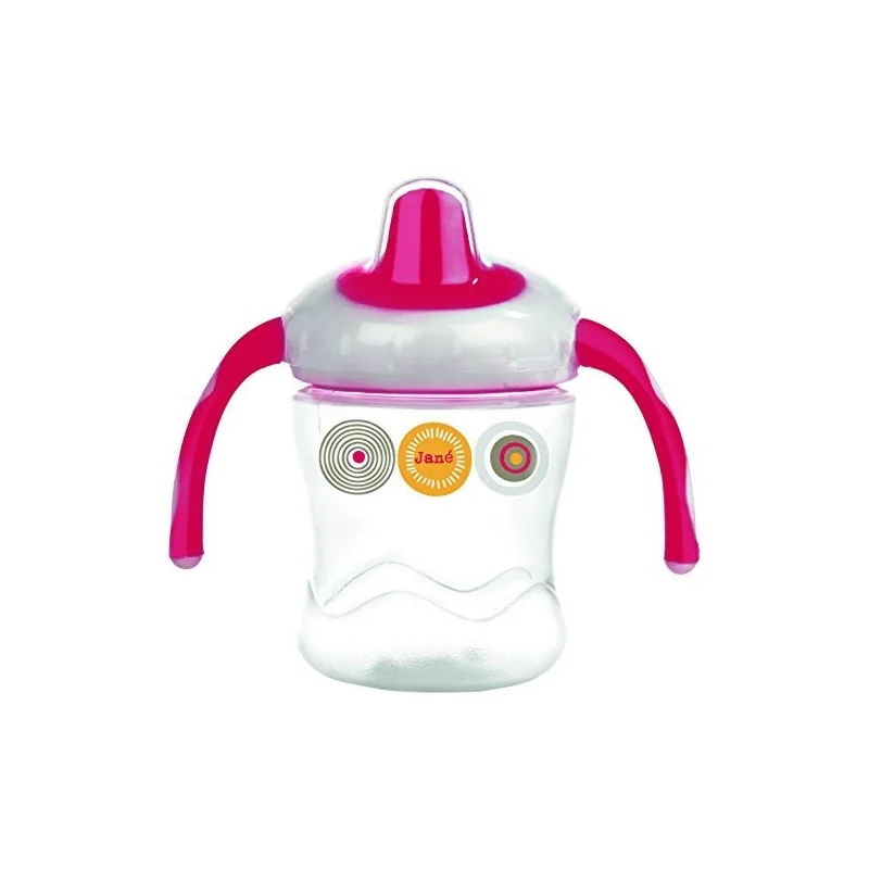 Gobelet anti-fuite à anses rouge avec valve anti-goutte, Jané Gobelet anti-fuite à anses rouge avec valve anti-goutte, Jané