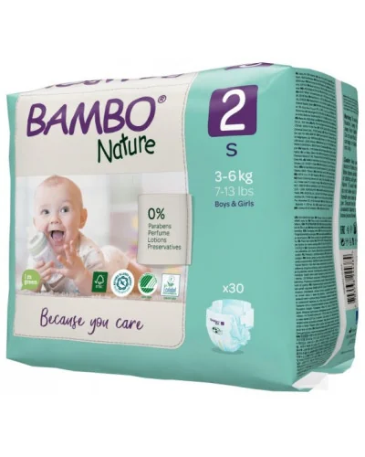 Pañales Bambo Nature talla 2 (3-6 kg) – detalle del producto