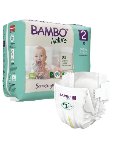 Pañales Bambo Nature talla 2 (3-6 kg) – detalle del producto