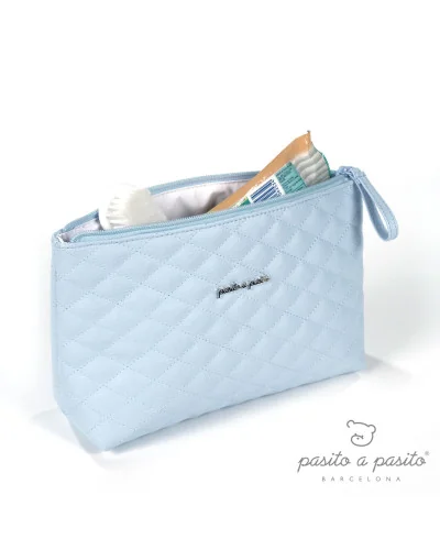 Ines quilted toiletry bag blue Pasito a Pasito
