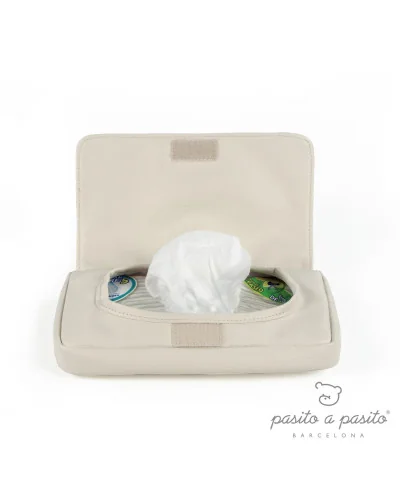 Funda para toallitas acolchada Ines beige Pasito a Pasito