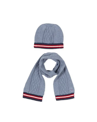 Gorro y bufanda azul marino Gemini Tutto Piccolo