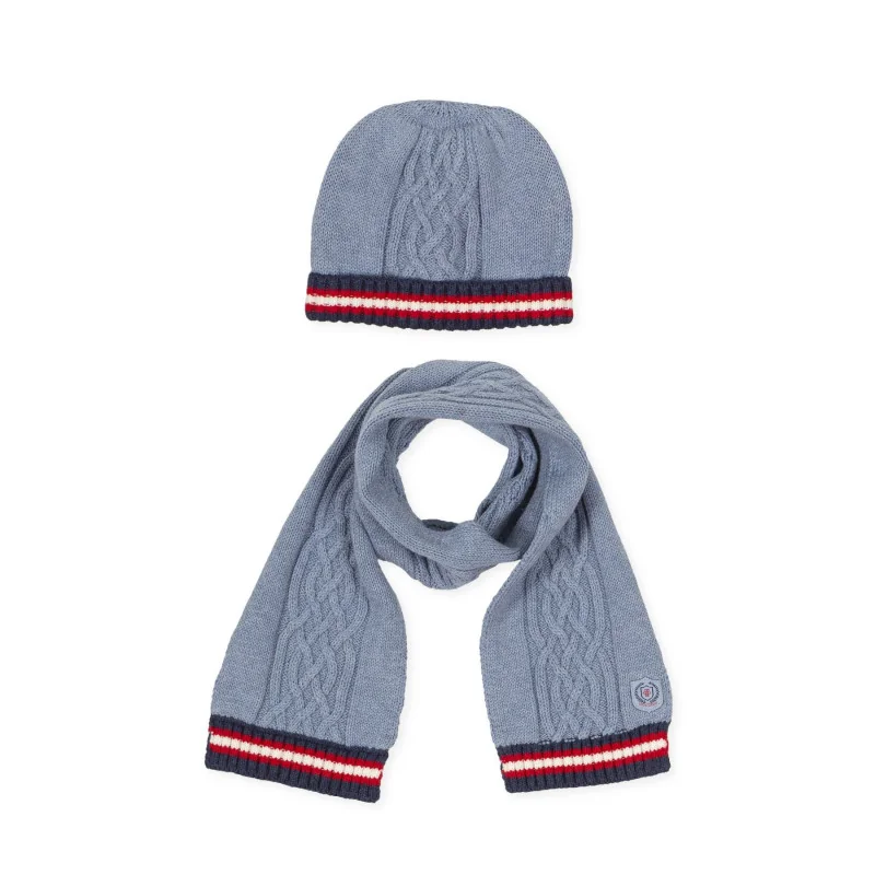 Gorro y bufanda azul marino Gemini Tutto Piccolo