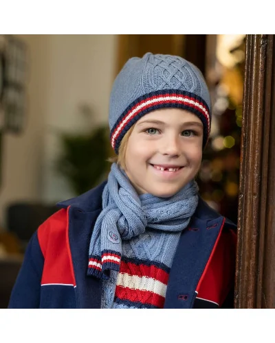 Gorro y bufanda azul marino Gemini Tutto Piccolo