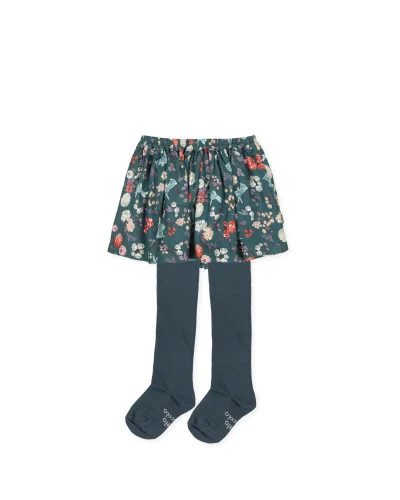 Girls' skirt and tights Omega green Tutto Piccolo