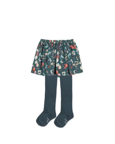 Girls' skirt and tights Omega green Tutto Piccolo