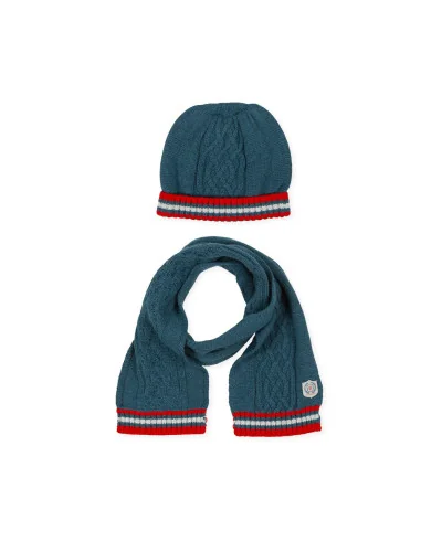 Gorro y bufanda Gemini verde 46 cm Tutto Piccolo