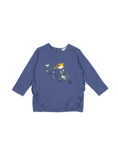 T-shirt fille Vela indigo Tutto Piccolo