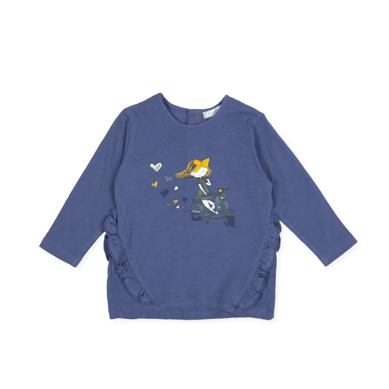 Girls' T-shirt Vela indigo Tutto Piccolo