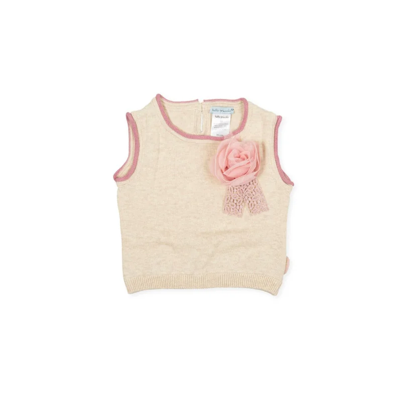 Gilet en tricot sans manches fille Tutto Piccolo